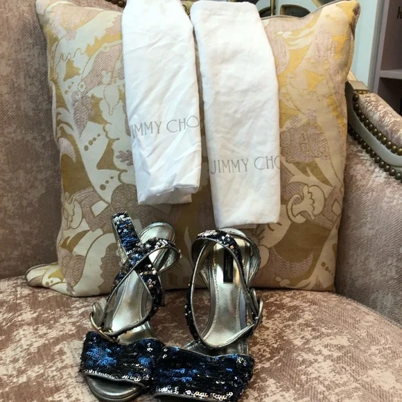 Dolce & Gabanna Black Stiletto Heels with Crystal Embellishments - Picture 3 of 10